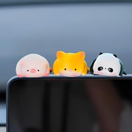 Starupway Funny Small Animals Ornament Dashboard Decorations, Cute Car Accessories Interior Dashboard Accessories, Car Center Screen Decor for Women/Men