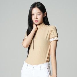 Women's Golf Wear Player Perforated Half Neck Short Sleeve Golf Tee / 여성 골프웨어 플레이어 타공 하프넥 반팔 골프티