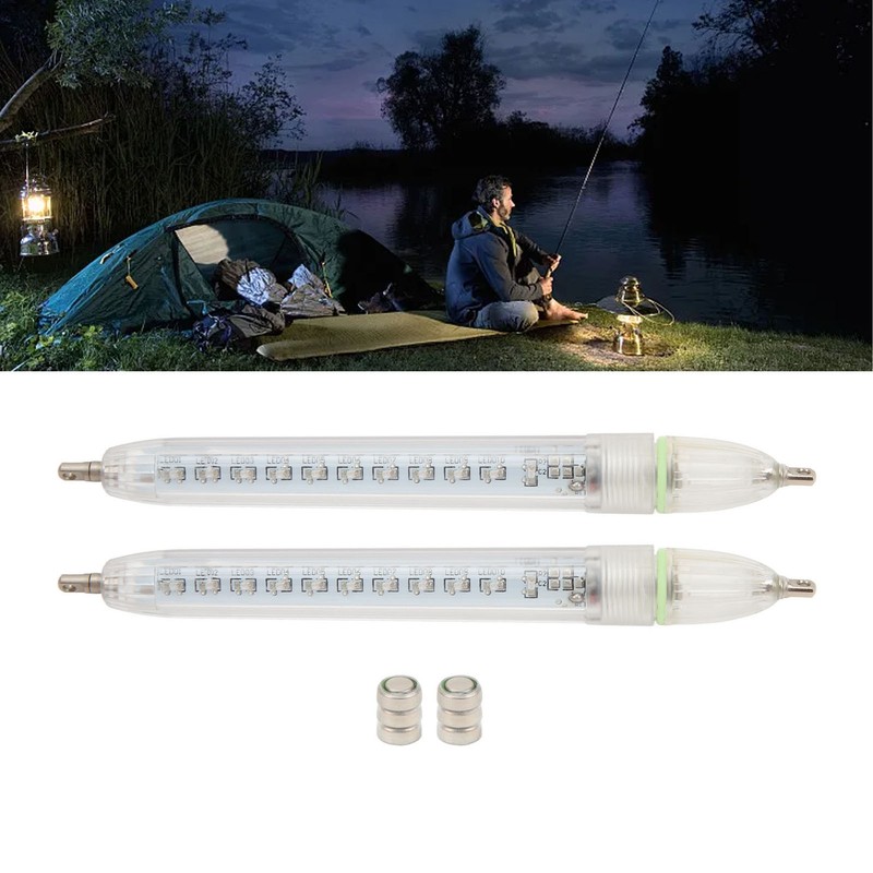 2 Pcs LED Underwater Fishing Light Night Fishing Lure Bait