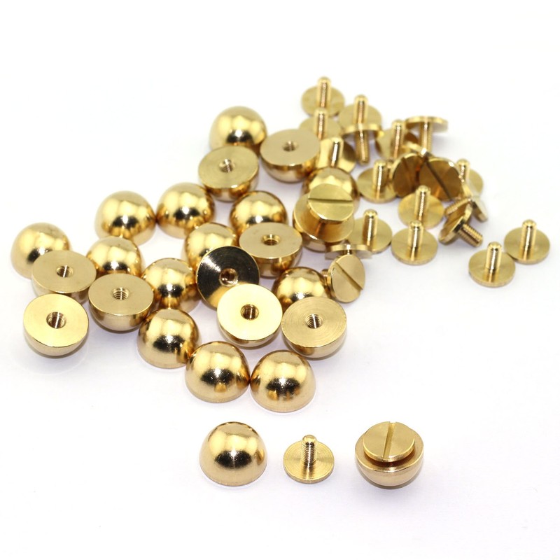 LQ Industrial 25-Pack 1/2" Purse Handbag Feet Nailhead Round Stud