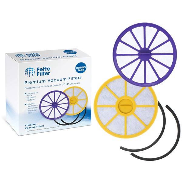 Fette Filter - Pre-Motor and Post-Motor HEPA Vacuum Filters Compatible with Dyson DC14. Compare to Part # 901420-01, 905401-01, 923480-01. (Combo Pack)