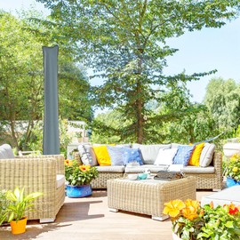 Outsunny Parasol Cover, Cantilever Umbrella Protector with Zipper for Outdoor, Garden, Patio, Grey