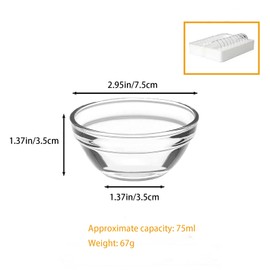 Awleynz 10Pcs 2.95Inch Mini Glass Bowl Pudding Bowls Jelly Cups Small Clear Glass Bowls Dessert Containers Kitchen Mini Prep Bowls sets(2.95×2.95×1.1in)