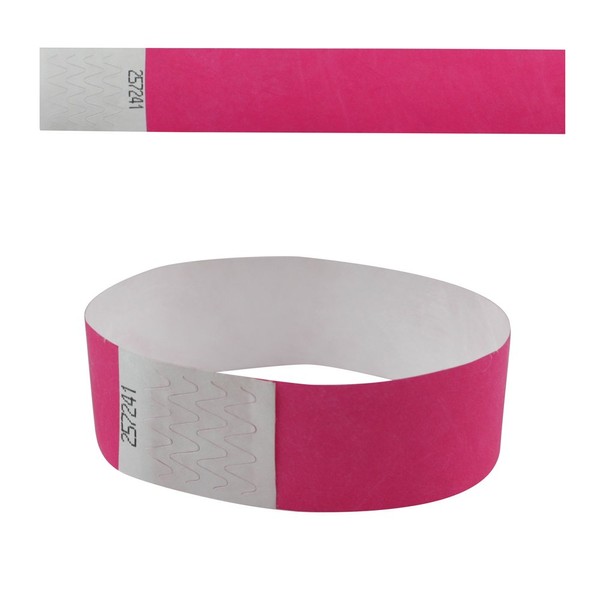 eBuyGB 13281 Plain Security Tyvek Paper Event Wrist Band for Festivals and Parties - Fuchsia (Pack of 500)