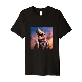 T-Rex Eating Ice Cream Tyrannosaurus Rex Premium T-Shirt