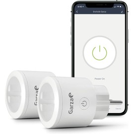 Garza Smart - 2er-Pack Smart Wifi Plugs, Programmierbar, Wifi 2.4GHz, Mit Verbrauchsanzeige, Fernsteuerung per App und Alexa/Google Sprachsteuerung, Weiß