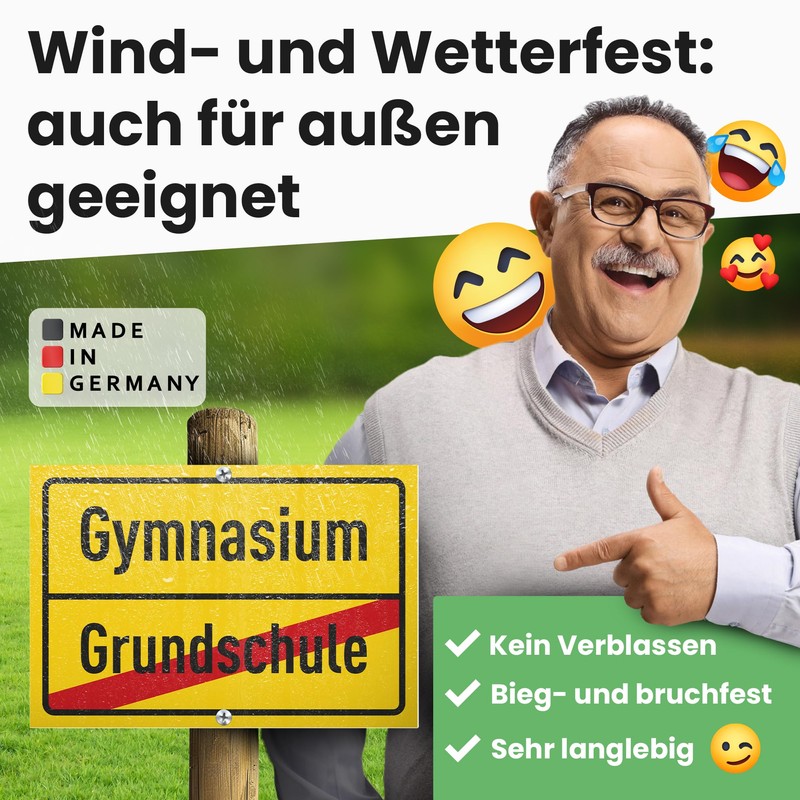 DankeDir! Gymnasium Grundschule - 30 x 20 cm plastic sign