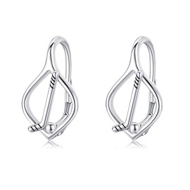 Hockey Earrings 925 Sterling Silver Hockey Stick Leverback Earrings Sport Jewelry for Women Mom Hockey Player, Sterling Silver, No Gemstone