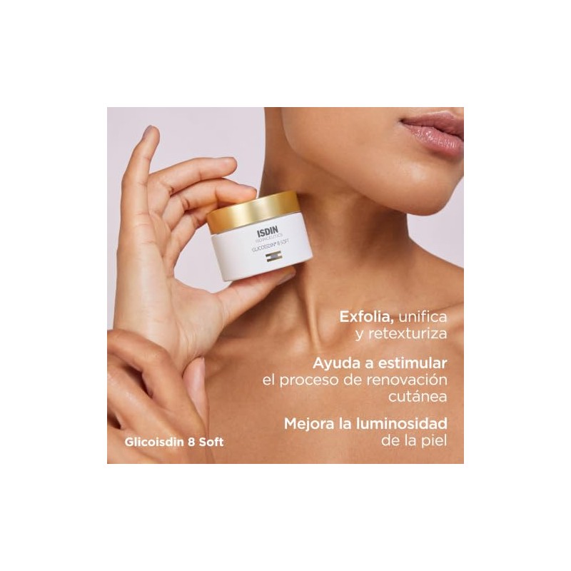 Isdinceutics Glicoisdin 8 Soft, Crema Facial Antiedad con Ácido Glicólico