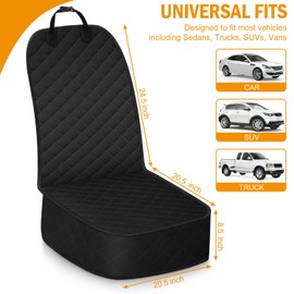Dog Car Seat Cover, Pets Front Dog Car Seat Cover for SUV, Trucks. Waterproof Nonslip Car Seat Covers for Dogs Front Seats, Large, Black