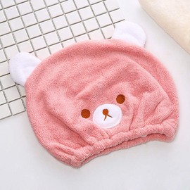 Children's Hair Drying Towel, Towel Cap, Bear Pattern, Hair Cap, Absorbent Towel, Quick Drying, Cute, Dry Cap, For Children, Bath, Gym, Hot Springs, Swimming Pools