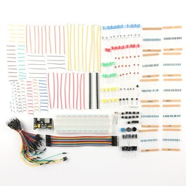 FONGKNOX Electronics Component Kit Breadboard 830 Contact Breadboard Jumper Wire Cable Kit Electronics Starter Kit PCB Electronics Introduction Kit Power Module Compatible with Arduino