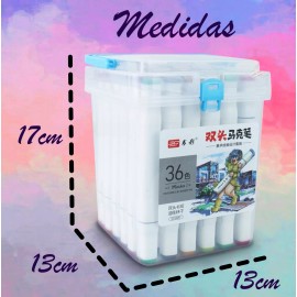 J.H. Comapny Set 36 Plumones Profesional Doble Punta Pantone Rotulador