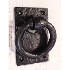 Ebros Gift Cast Iron Rustic Deluxe Oxford Ring Swivel Door Knocker With Strike Plate Decor