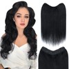 SLEEKALON Black Real Human Hair One Piece Clip in Hair