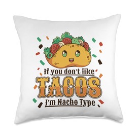 Apparel Taco Cat Love Costume Plush Outfit Gifts If You Don't Like Nacho Type Hard Shell Taco Throw Pillow, 18x18, Multicolor