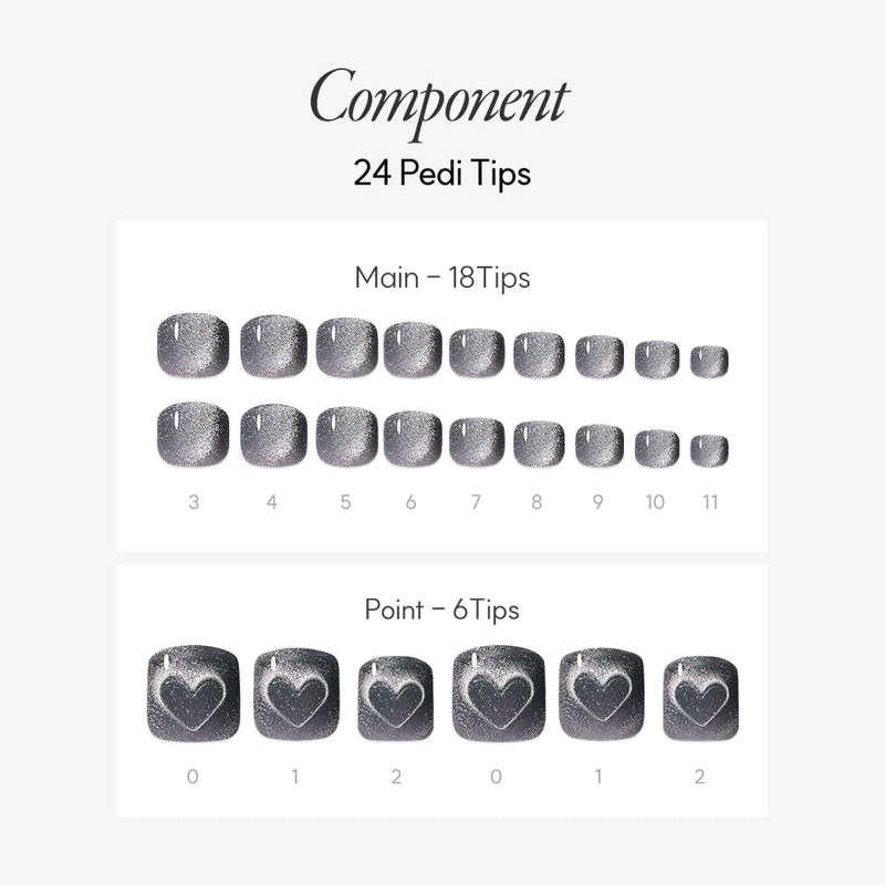 DASHING DIVA Magic Press Love Wave 24 Tips Pedicure Nail