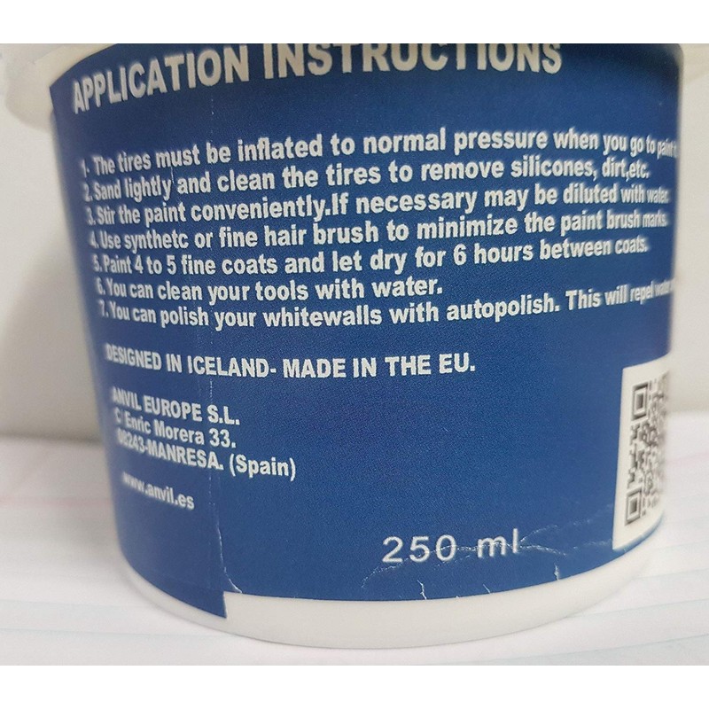 Anvil Cruiser Hot Rod Wall Tyre 250ml - White