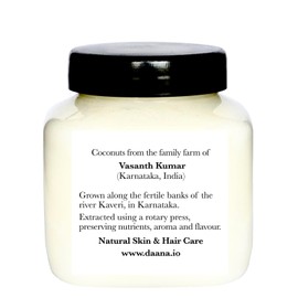 Daana Coconut Oil for Skin: USDA Organic, Extra Virgin, Cold Pressed (350 ml)