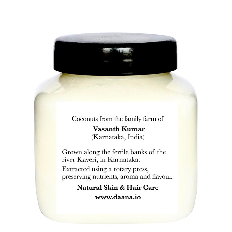 Daana Coconut Oil for Skin: USDA Organic, Extra Virgin, Cold