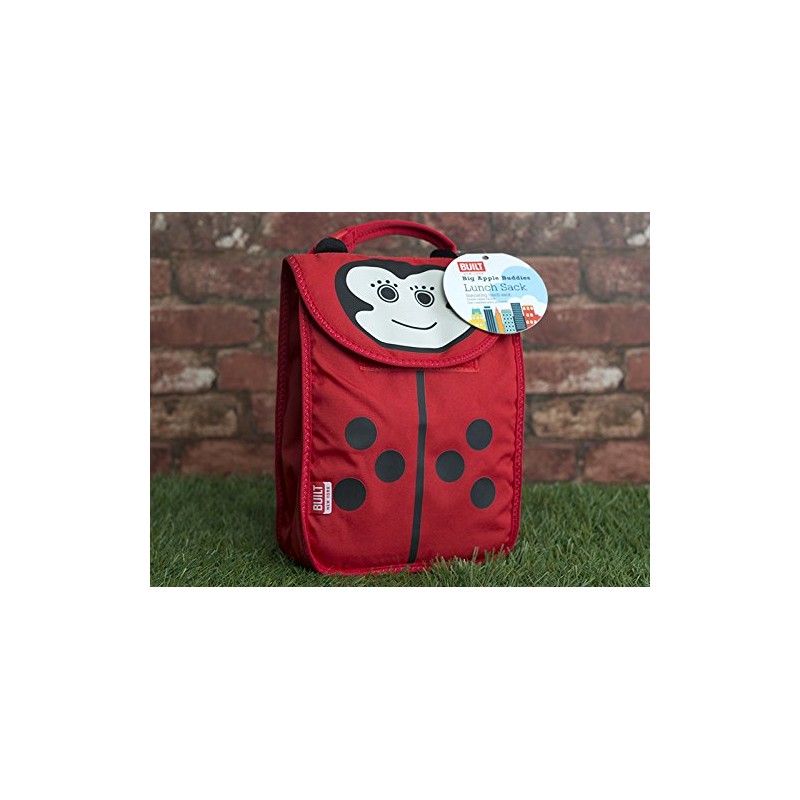 BUILT Big Apple Buddies Ladybug-Design Child's Lunch Bag, 7.75" x