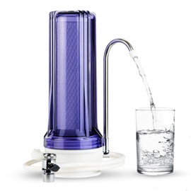 iSpring CKC1C Countertop Drinking Water Filtration System with Carbon Filter, 2.5" x 10", Clear