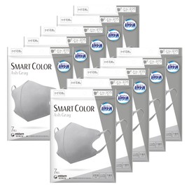 [Bulk Purchase] Ultra Comfortable Mask, Smart Color, Ash Gray, Non-woven Mask for Colds and Pollen - Regular Size, 70 Sheets (7 x 10 Pieces) All Season Color Mask [PM2.5 Compatible] (Virus Splash Cut Filter) [JIS Standards Compliant JIS Standards Assessm