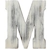 ABELOTS Rustic Wooden Letter M Wall Decor, Distressed White, 14