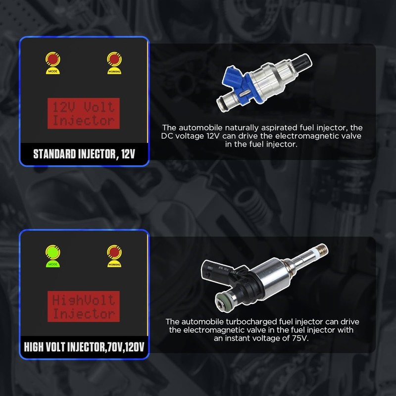 AUTOOL Fuel Injector Tester and Cleaner 12V&70V Fuel Injector Cleaner