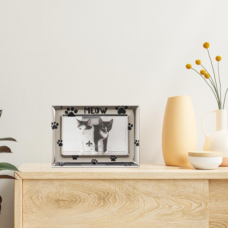 Lawrence Frames Silver Metal Picture Frame - Meow Design -
