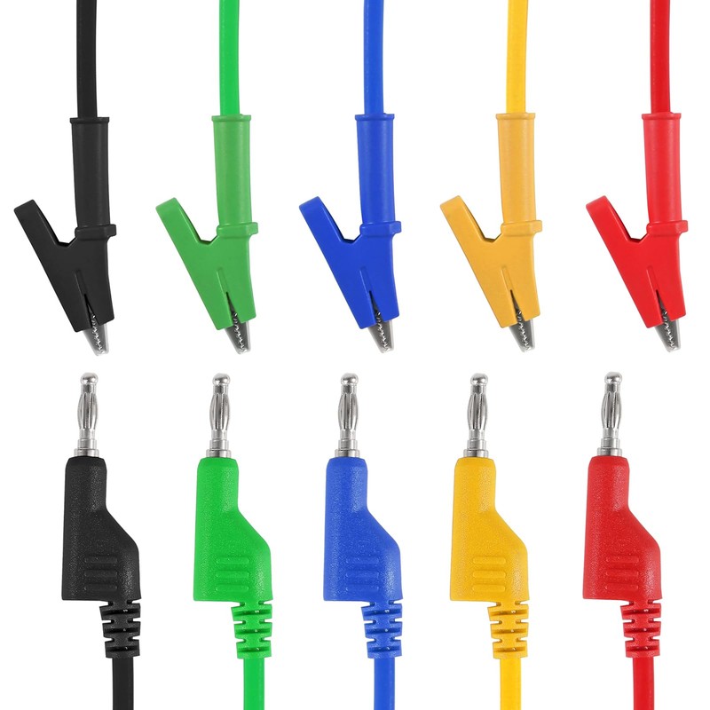 AOICRIE 5pcs Multimeter Test Leads 4mm Stackable Banana Plug to