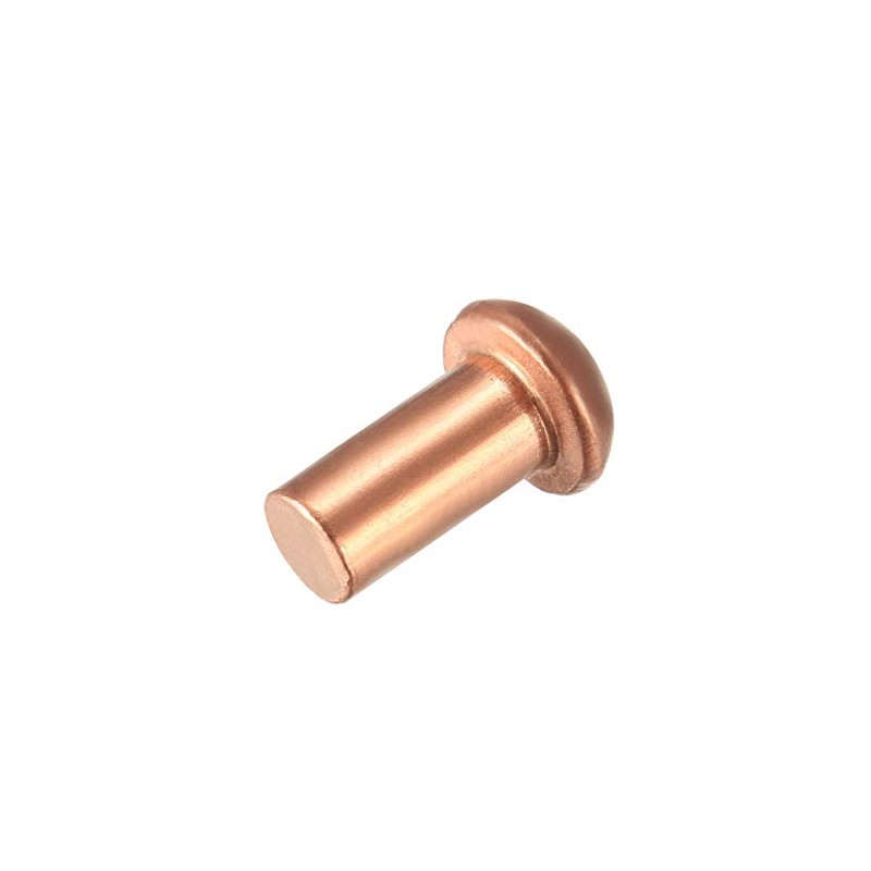 uxcell 20 Pcs 5/16" x 5/8" Round Head Copper Solid