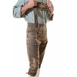 lederhosen4u German Bavarian Okoberfest Trachten Lederhosen Hamburg 40,Antique Brown