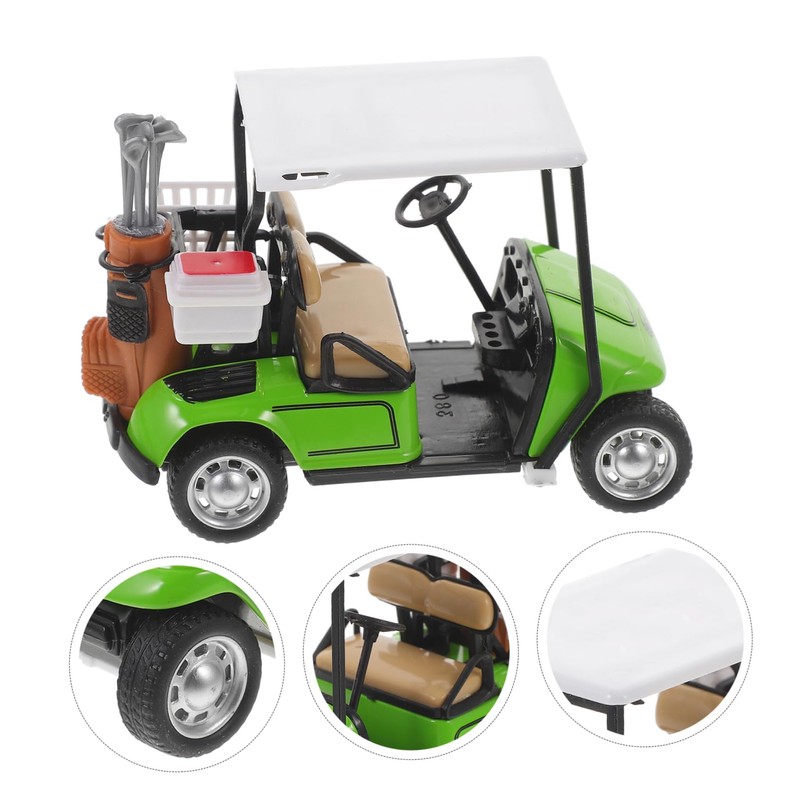 Mikinona Miniature Golf Cart Model Durable Desktop Decoration Realistic Golf