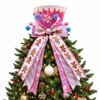 Pink Christmas Tree Topper Hat, Candy Gingerbread Tree Top Decoration