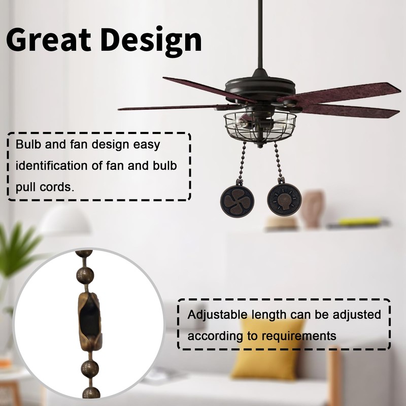 Humpptom Ceiling Fan Pull Chain 2 Pack