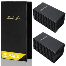 AYSUM 20 Pack Restaurant Check Presenters PVC Leather Check Presenters for Servers 10" x 5.5" Guest Check Card Holder with Gold Thank You Imprint Guest Checkbook for Restaurants Eatery Bar and Cafe
