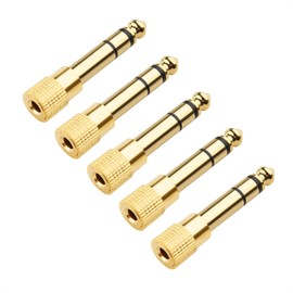 Cable Matters Cable Matters 5-Pack 1/4 to 1/8 Headphone Adapter, 6.35mm to 3.5mm Adapter Male to Female, Gold Plated Stereo Headphone 3.5mm to 1/4 Adapter