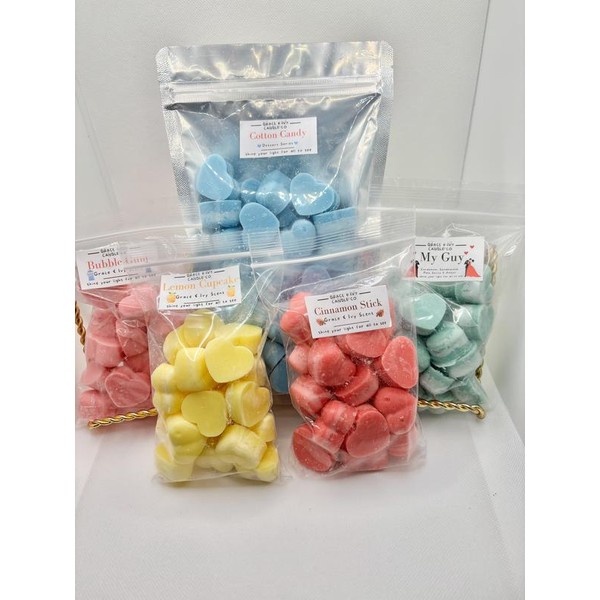 Medium and Large Wax Melt Heart Tart Bag:_Medium (20 Hearts)_90s