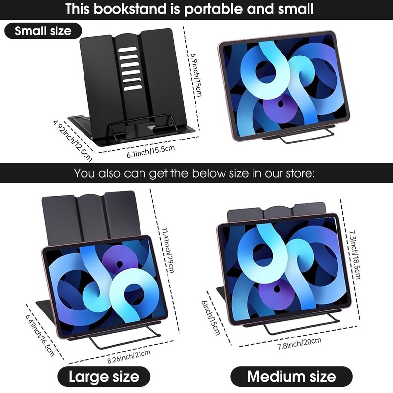 MSDADA Small Desk Book Stand Metal Reading Rest Book Holder