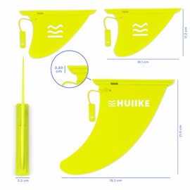 HUIIKE Sup Fin Stand Up Paddle, Pack of 3, Removable Replacement Fin Sup with Safety Lock, Stand Up Paddle Accessories, Replacement Parts Standup Paddling, Inflatable, Set of 3 Fins for Standup Board