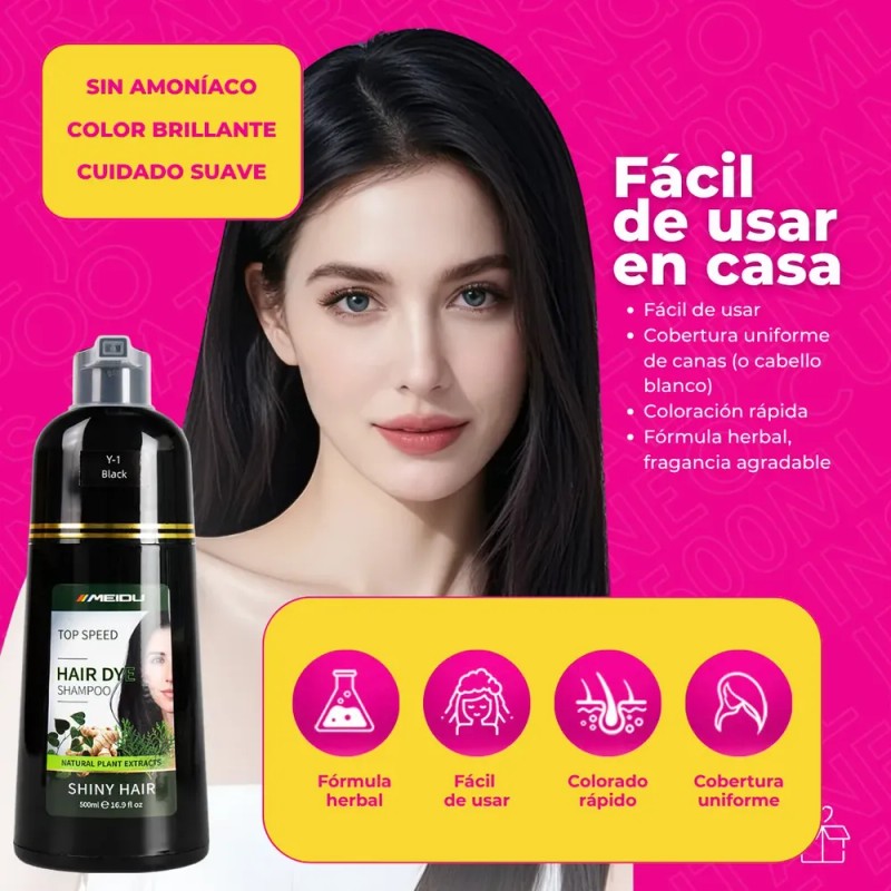 Shampoo Tinte Instantáneo Cubre Canas Natural Jengibre 500ml