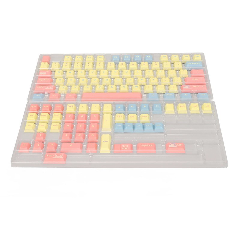 Mechanical Keyboard Keycaps 124 Keys PBT Dye Sublimation Vivid Colors