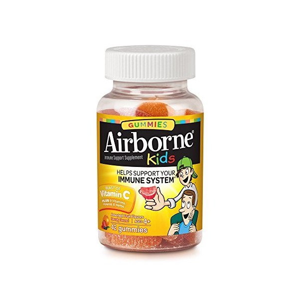 Airborne Kids Gummies Vitamin C Immune Support Supplement, Assorted Fruit Flavors, 42 ct XX