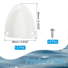 PATIKIL 2-1/2" Nylon Marine Wire Cable Vent Cover, 2 Pcs Plastic Clam-shell Vent Cap with Installation Screws for Boat Yacht, White