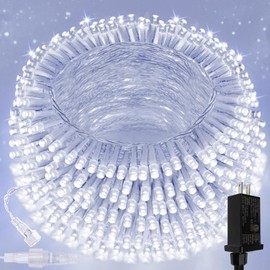 Connectable 200 LED String Lights Indoor Outdoor, 66FT Cool White Christmas Lights Waterproof, 8 Modes with Timer, Twinkle Fairy Lights Plug in Clear Wire for Christmas Tree, Bedroom, Classroom Decor