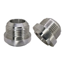 AN16 Weld On Bung Stainless Steel Male Flare Weldable Fuel Tank Fitting AN16 JIC-16 AN (1-5/16-12) Thread Hose Adapter Connector (2, Stainless Steel, AN16)