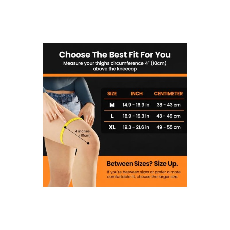 WHLICKS Knee Support for Men/Women with Strap (2 Pack), Sports