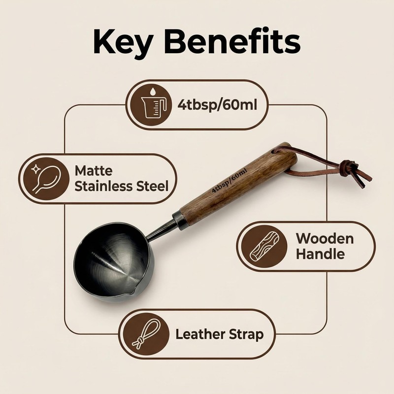 Vintage Coffee Scoop, 304 Stainless Steel Coffee Measuring Spoon, 4