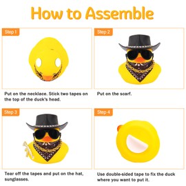 wonuu Rubber Duck Car Ornaments Duck Car Dashboard Decorations for Cool car Accessories with Diamond Cowboy Hat, White